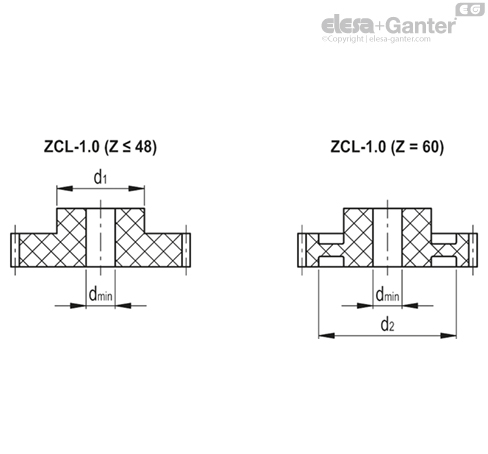 ZCL-1.0-VD Spur Gears Module 1.0 | Elesa+Ganter